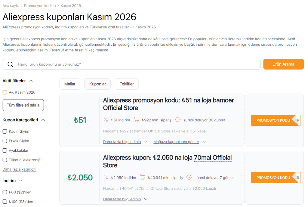 AliExpress 11.11 İndirimi Kupon