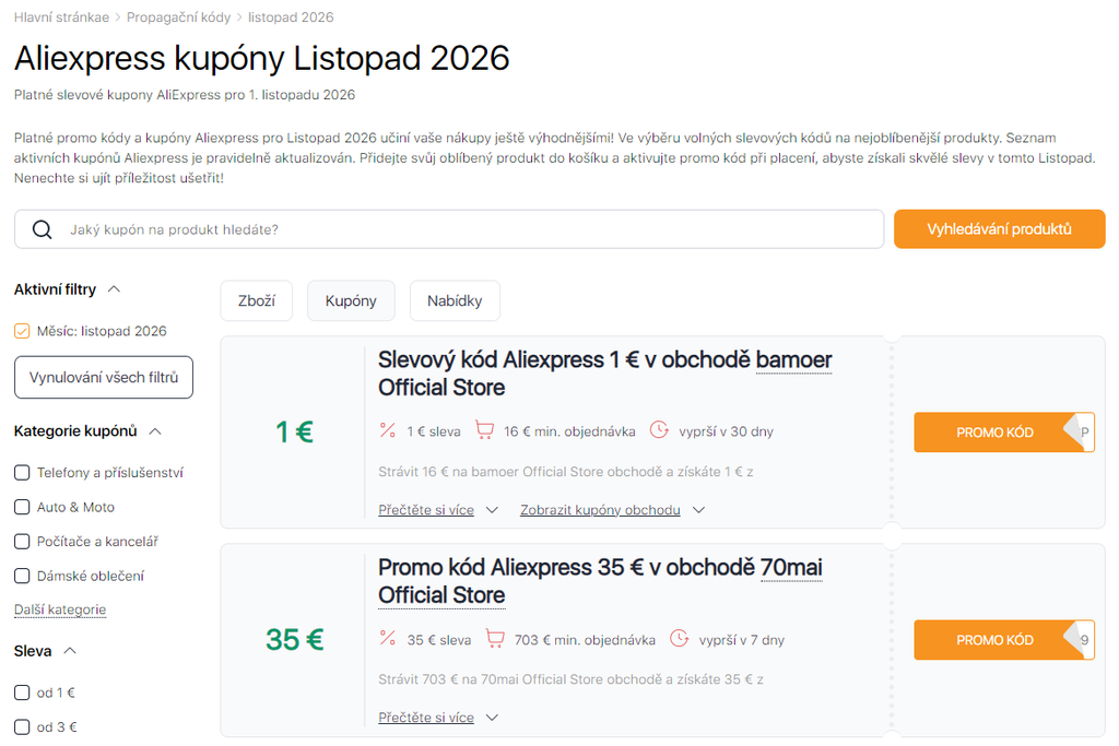 Výprodej 11.11 na AliExpress kupony