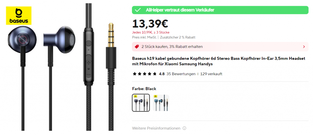 Baseus - besten Kopfhörer auf Aliexpress