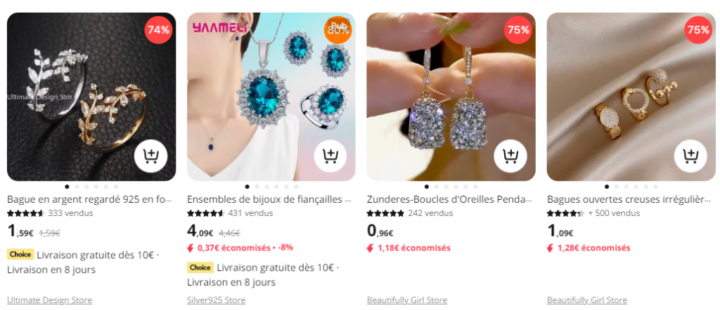 que commander sur Aliexpress - bijoux