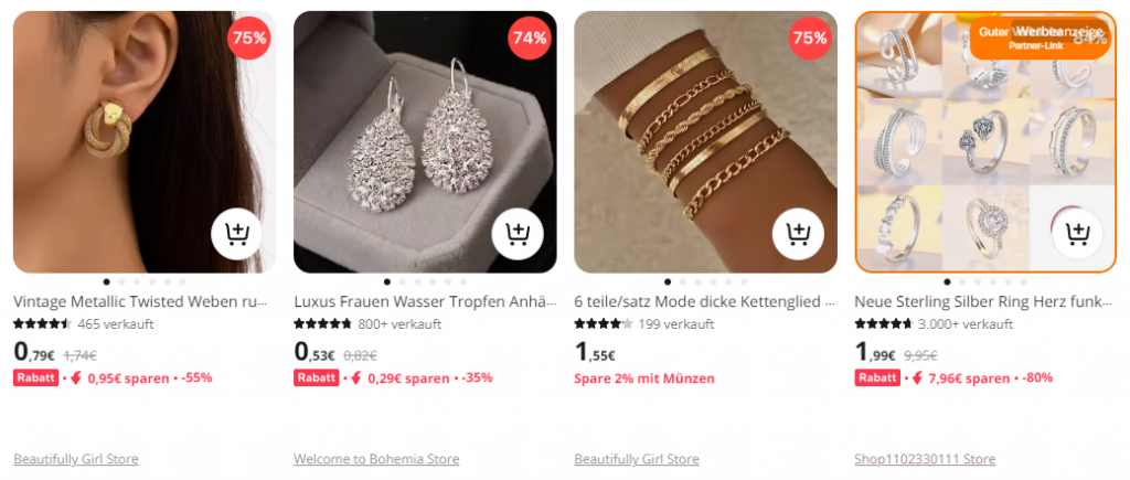 Was man bei Aliexpress bestellen kann - schmuck