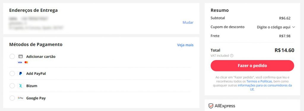 Como fazer um pedido no Aliexpress