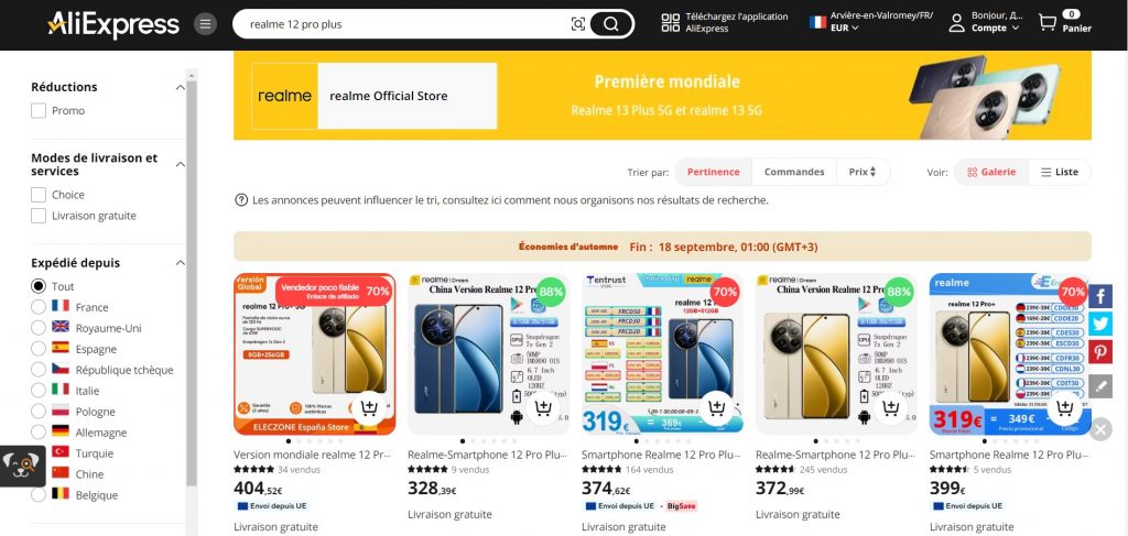 Comment commander sur Aliexpress sortie