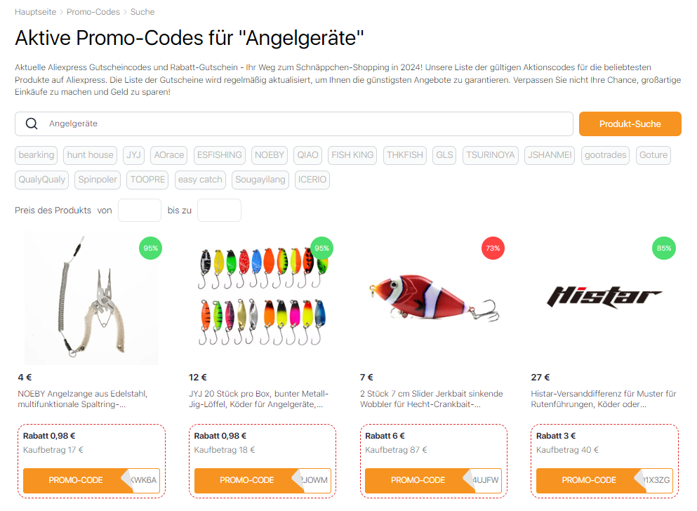 Dreilagige Fischernetze AliExpress promo-codes