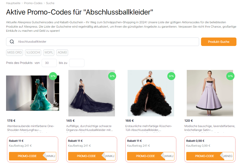 Abschlussballkleider promo codes AliExpress