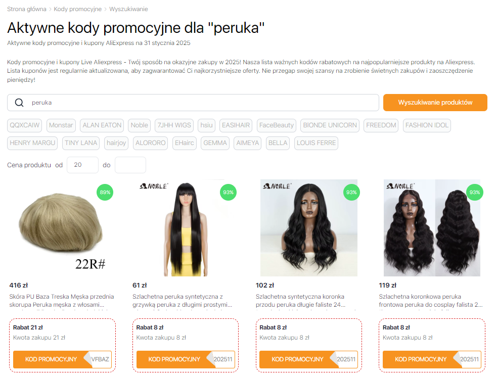 Jak założyć perukę - Kody promocyjne Aliexpress