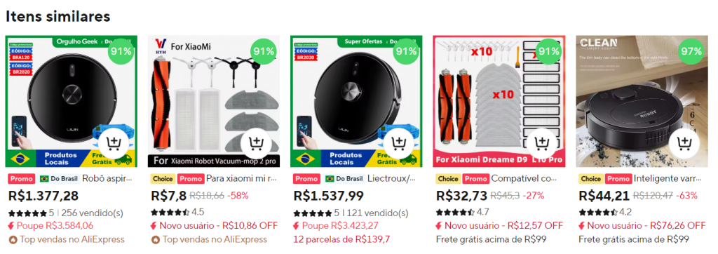 Como encontrar itens similares no Aliexpress