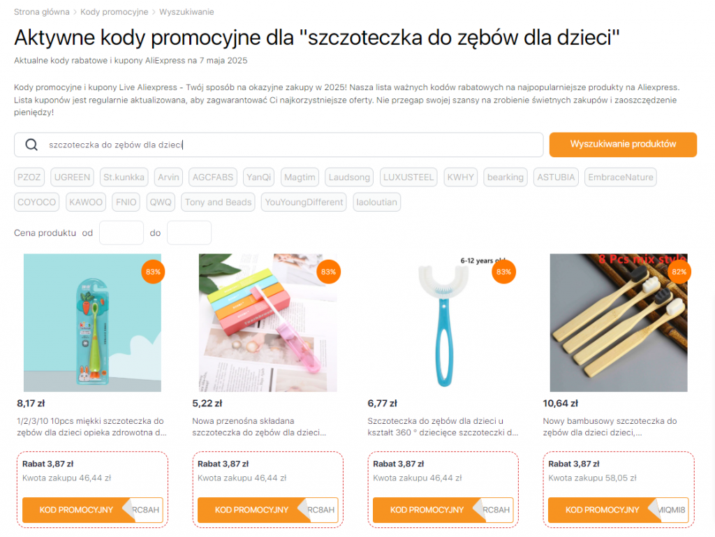 Rodzaje szczoteczek do zębów - Kody promocyjne Aliexpress