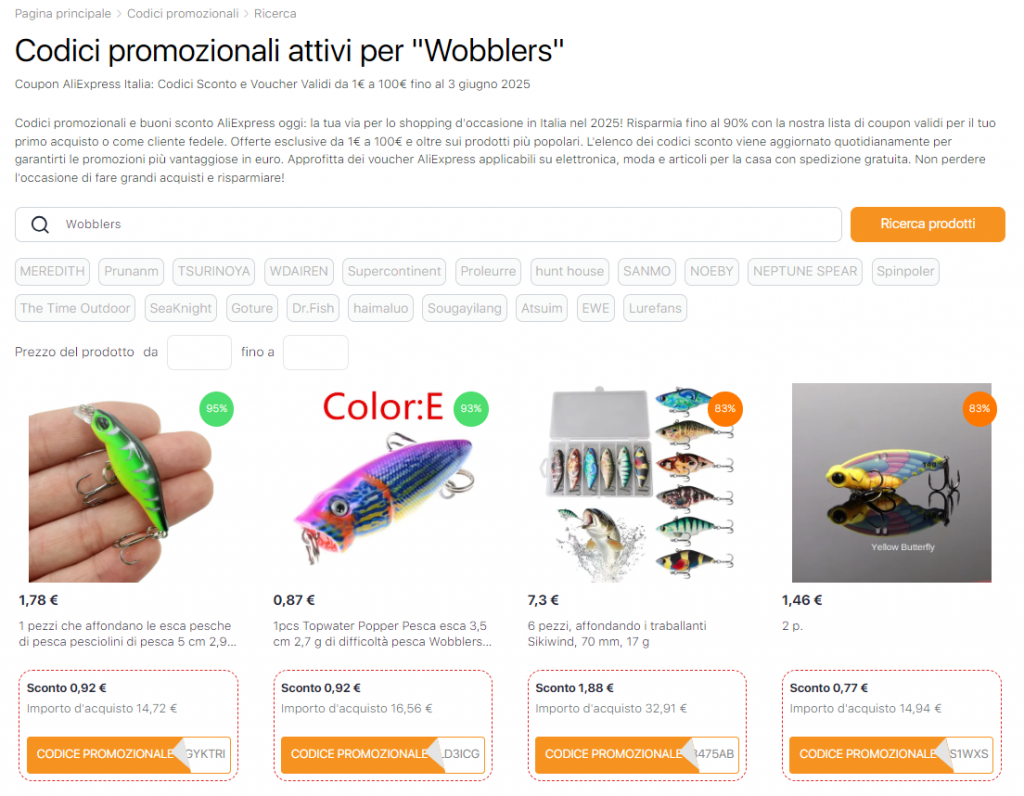 Wobblers su Aliexpress buoni