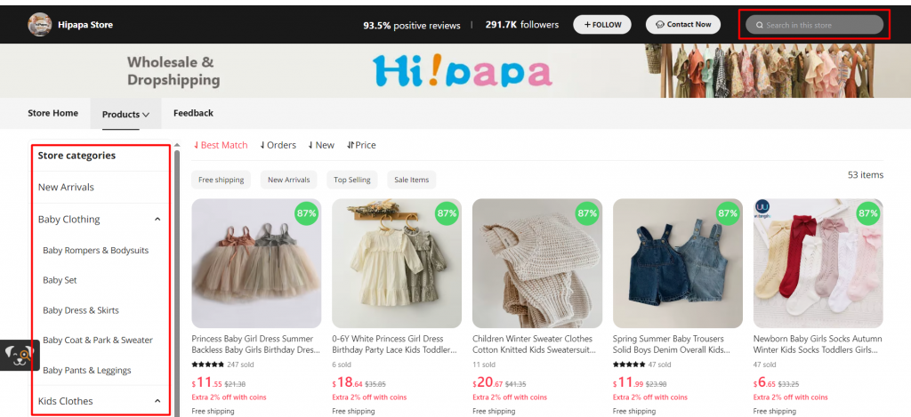 How to find children's clothes on Aliexpress