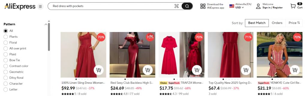 How to find clothes on Aliexpress