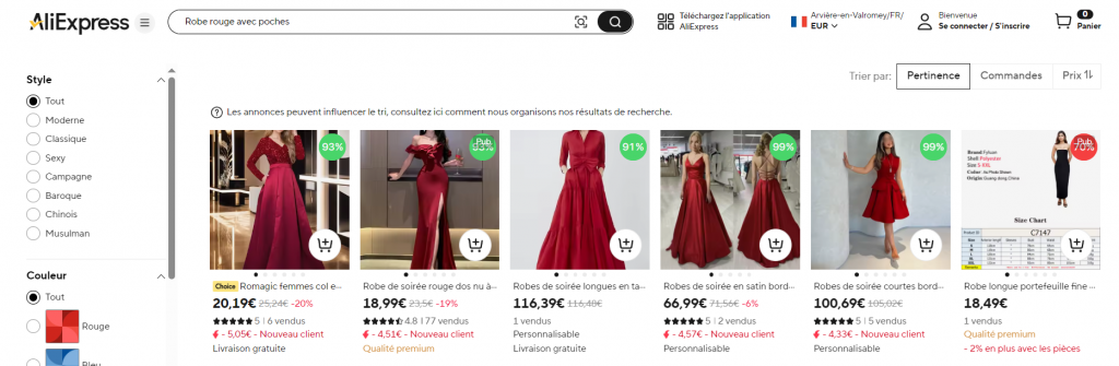 Comment trouver des vêtements sur Aliexpress