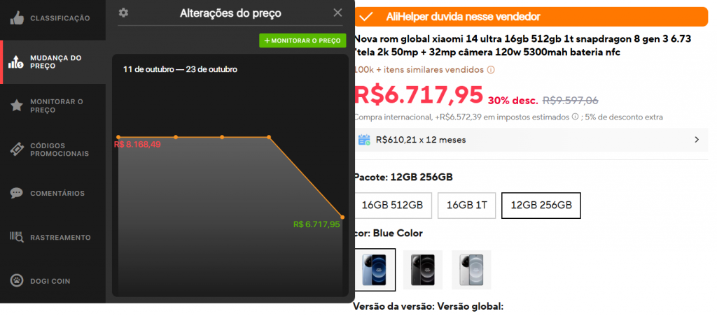 Descontos na promoção 11.11 AliExpress