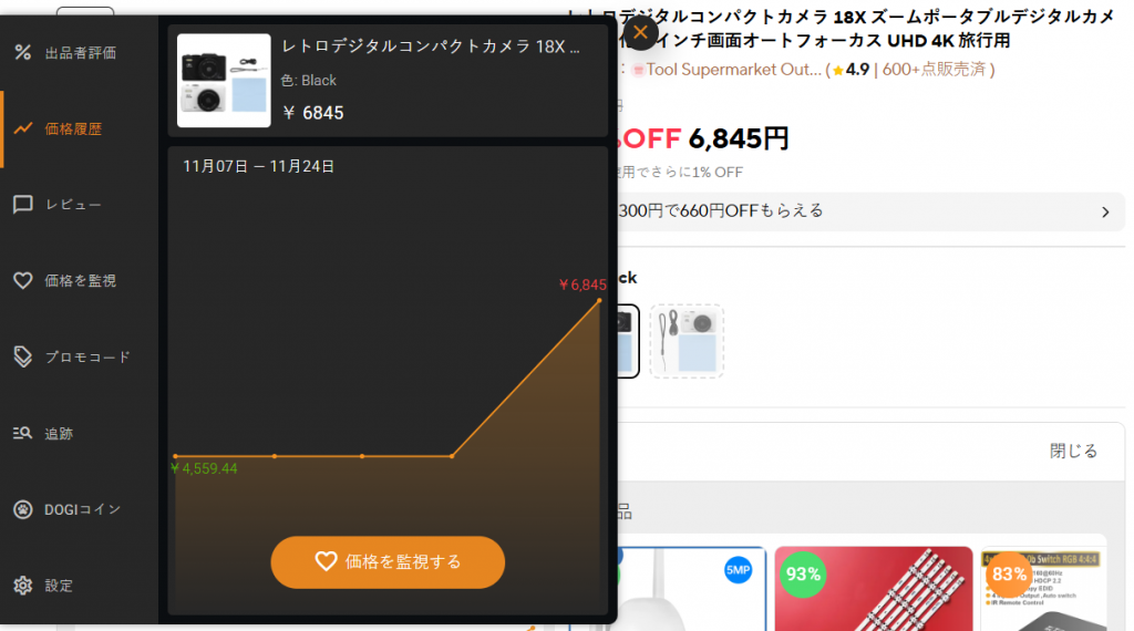 年のアリエクスプレス11.11