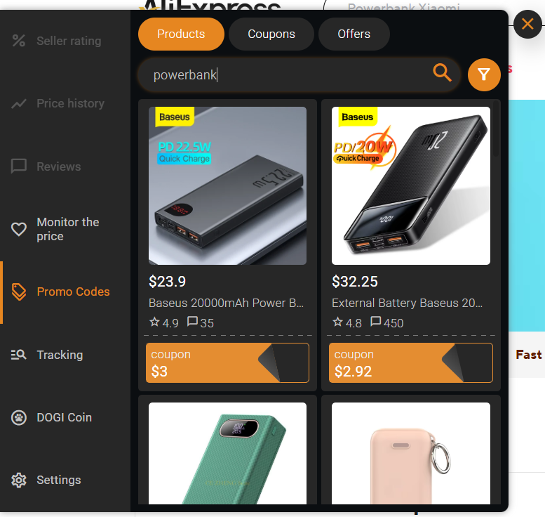 Aliexpress coupons with AI