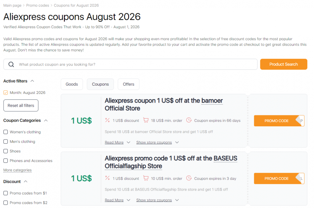 Aliexpress Sales Promo Codes August