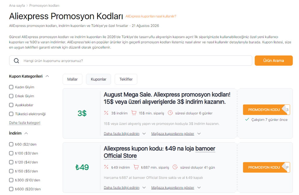 AliExpress’te Black Friday Kuponları