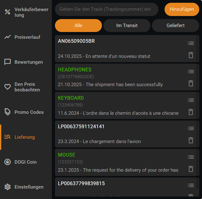 Sendungsverfolgung