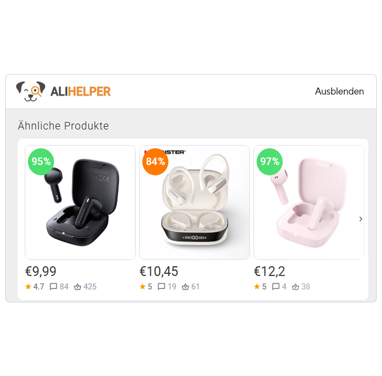 Liste der ähnlichen Produkte