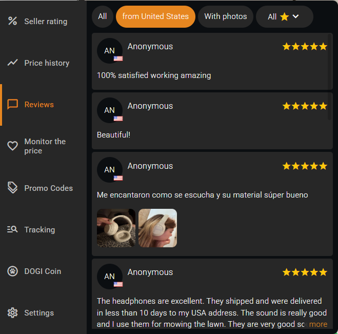 Easily view reviews