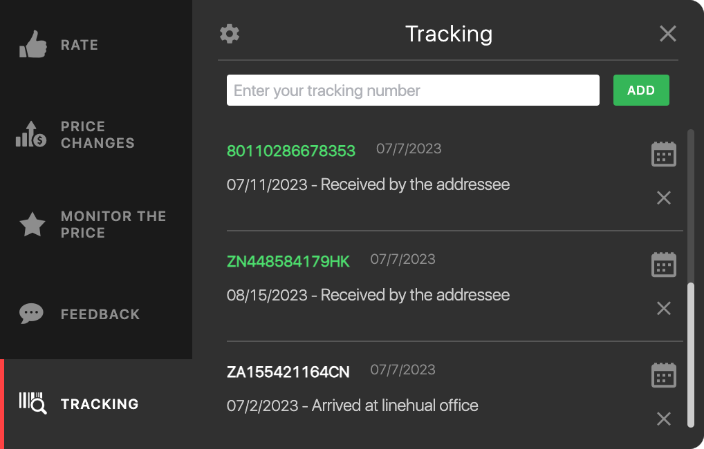Aliexpress package tracking