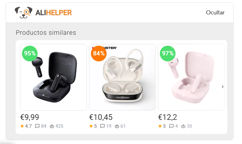 Lista de productos similares