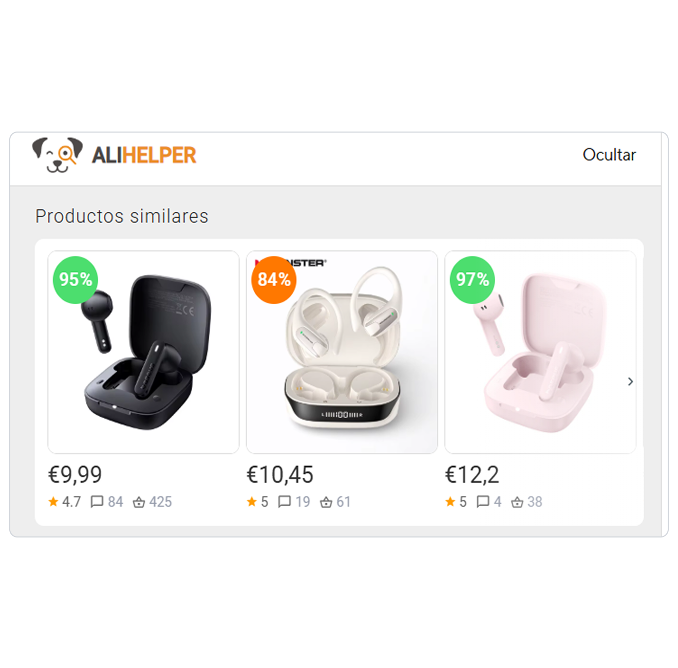 Lista de productos similares