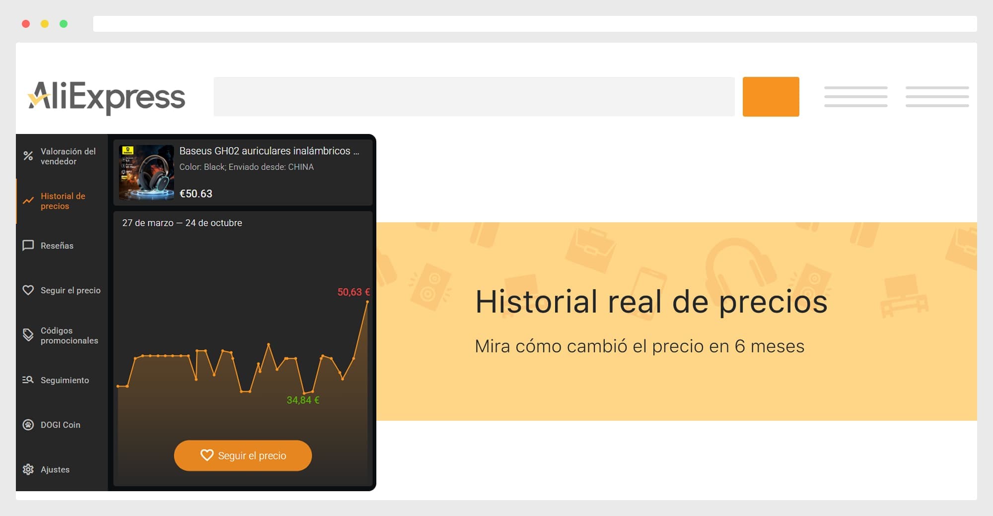 ¡AliHelper vigila el precio para que compres a precio de ganga!