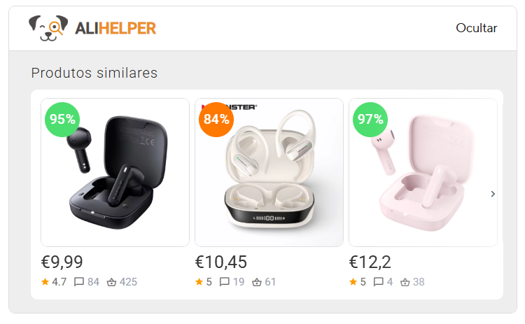 Lista de produtos semelhantes