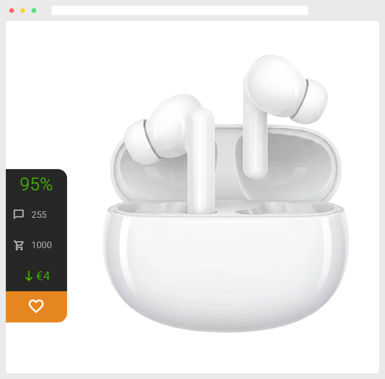 Classificação da loja Aliexpress na página do produto