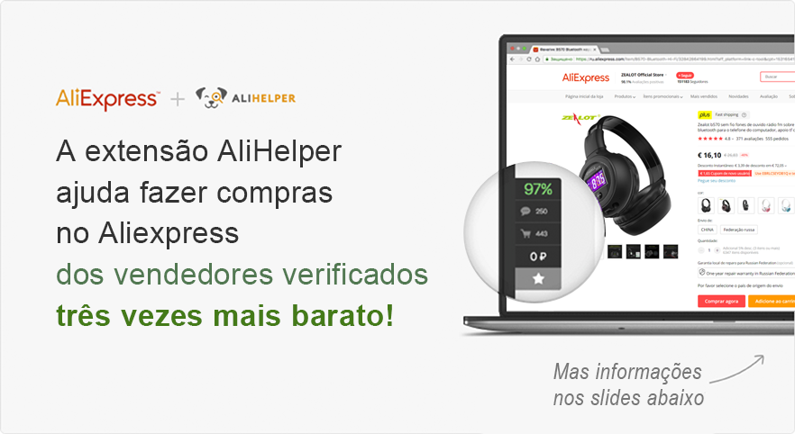 Comprar 3 vezes mais barato com o AliHelper!